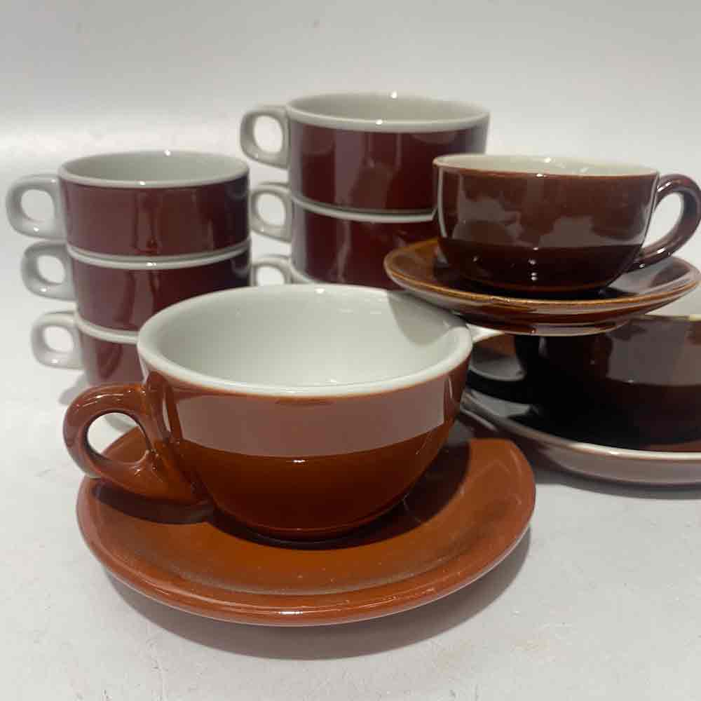 CUP & SAUCER (Assorted Brown & Other Cafe Style)